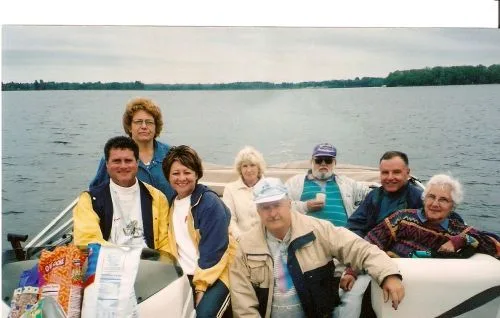 CWN members on a pontoon boat ride on Lake DuBay